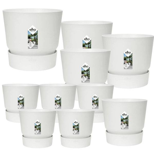 10x Pot elho Greenville wit (5x D14x13, 1x D24xH23, 3x D30xH28, 1x D39xH37) kopen bij Green Bubble