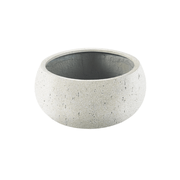 Pot Grigio Low Balloon antique white