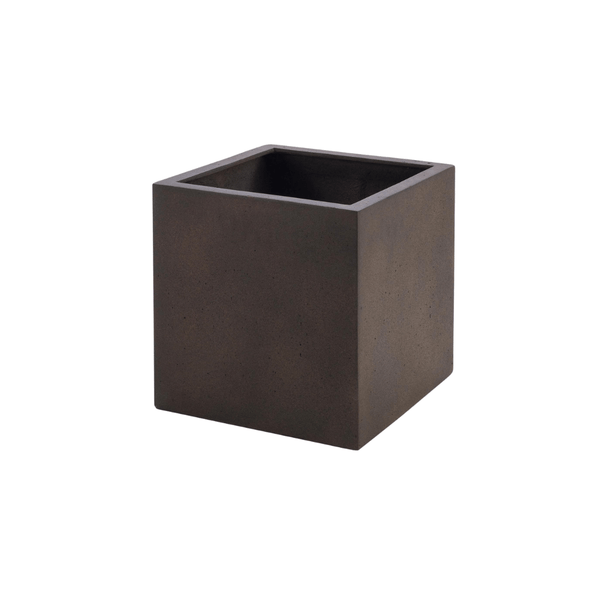 Pot Grigio cube rusty iron