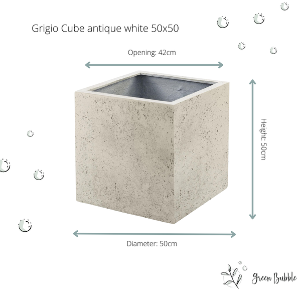 Pot Grigio Cube Antique White