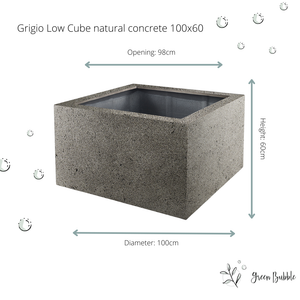 Pot Grigio low cube natural concrete