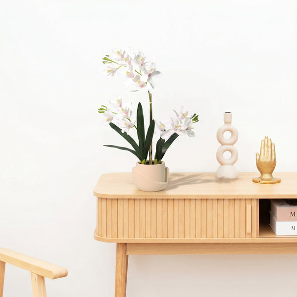 Kunst Phalaenopsis orchid inclusief pot - 71cm