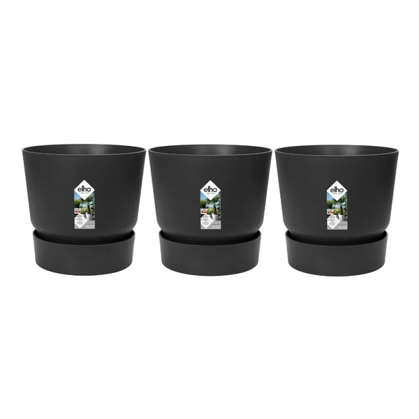 3x Pot elho Greenville zwart D30xH28 kopen bij Green Bubble
