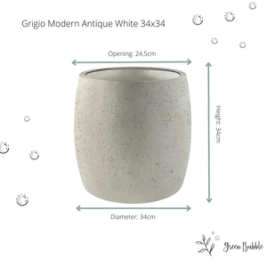 Pot Grigio Modern Antique White