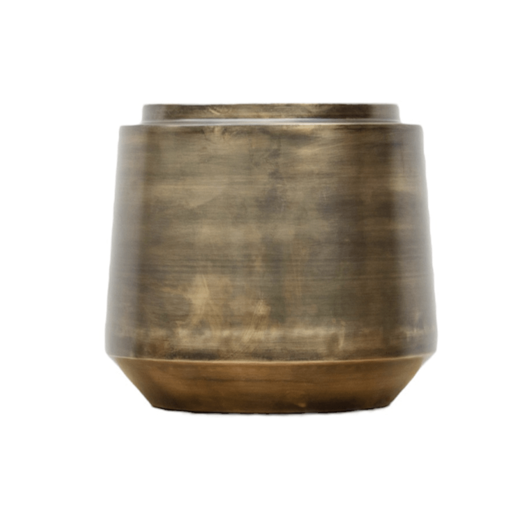 antique gold plant pot Indigo pot Vintage Gold