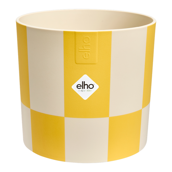 Maceta Elho Blocks & Stripes amarilla