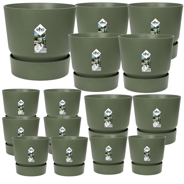 15x Pot elho Greenville green (8x D14x13, 2x D24xH23, 4x D30xH28, 1x D47xH44) kopen bij Green Bubble