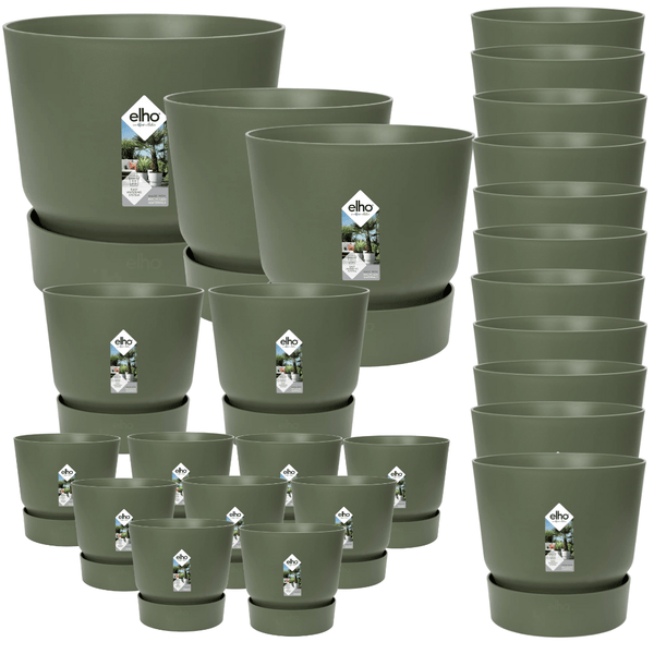 25x Pot elho Greenville groen (9x D14x13, 2x D24xH23, 11x D30xH28, 2x D39xH37, 1x D47xH44)
