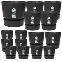 15x Pot elho Greenville zwart (8x D14x13, 2x D24xH23, 4x D30xH28, 1x D47xH44)
