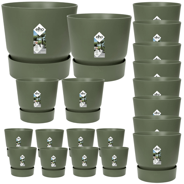 20x Pot elho Greenville green (8x D14x13, 2x D24xH23, 8x D30xH28, 1x D39xH37, 1x D47xH44)